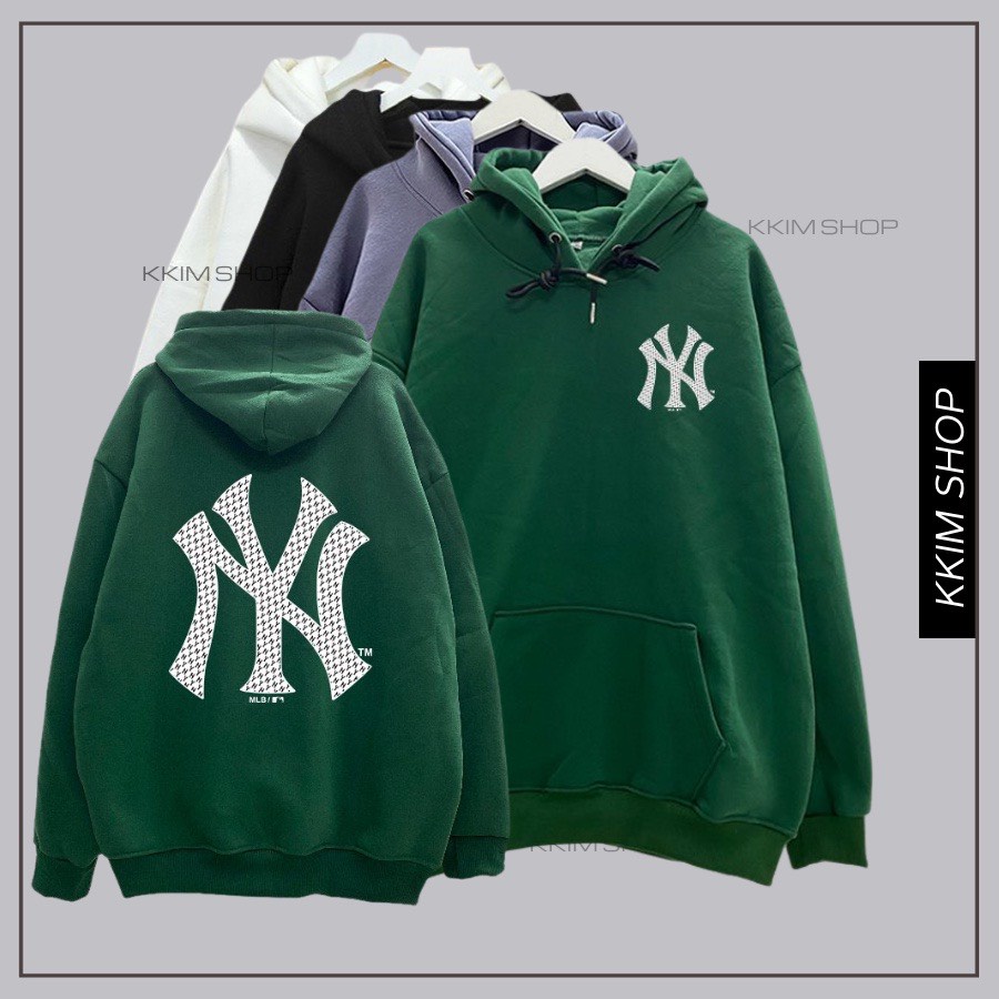 Áo Hoodie MLB NY, Áo Nỉ Nam Nữ Form Rộng Unisex Chất Liệu Nỉ Bông Phong Cách Hàn Quốc Hoa Tiết NY