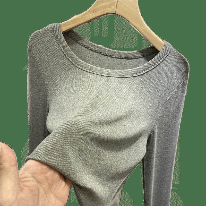 NRVP Áo Thun Nữ Dài Tay Dáng Rộng Màu Trơn Phong Cách Hàn Quốc Mới