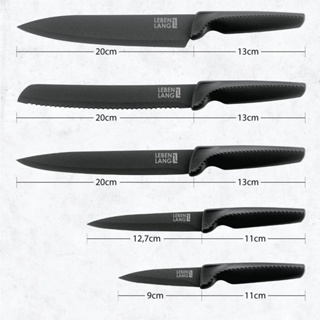 Bộ dao nhà bếp LEBENLANG LBKK0607 gồm 5 món, lưỡi dao chống dính