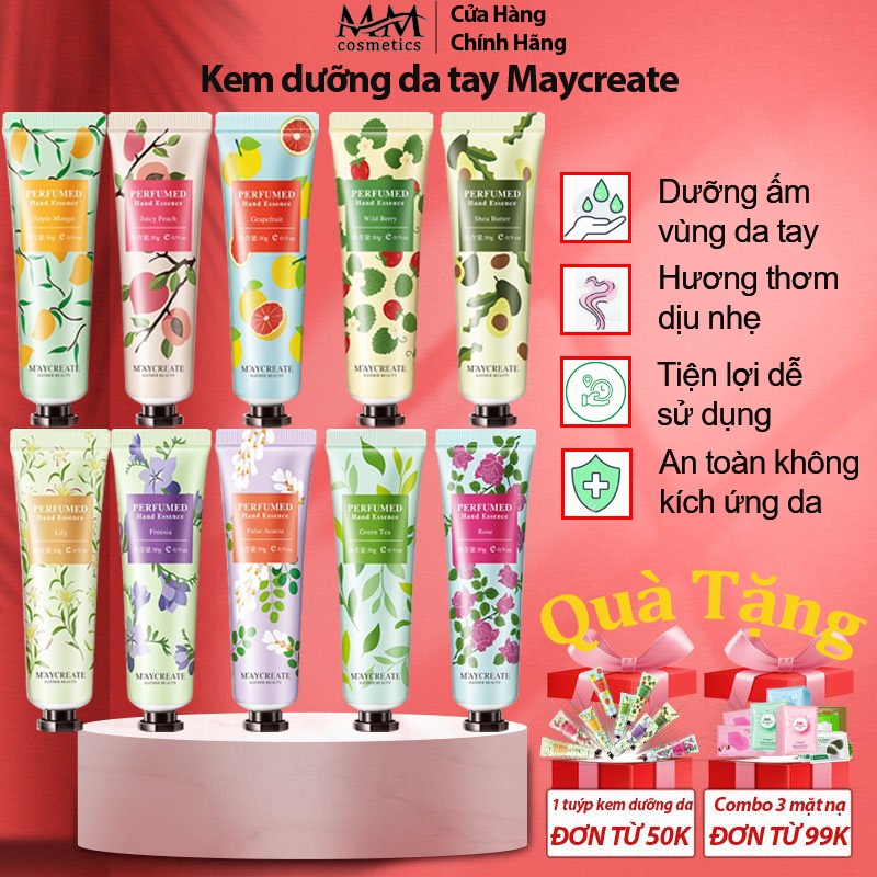 Kem dưỡng da tay da chân Maycreate Perfumed Hand Essence xua tan làn da tay khô ráp, mệt mỏi và nhăn nheo MM17