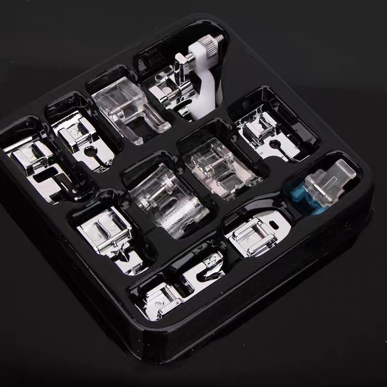 Bộ 11 chân vịt máy may mini gia đình đa chắc năng có hộp giấy cao cấp thích hợp cho máy may mini UFR705 và 505 Famaha