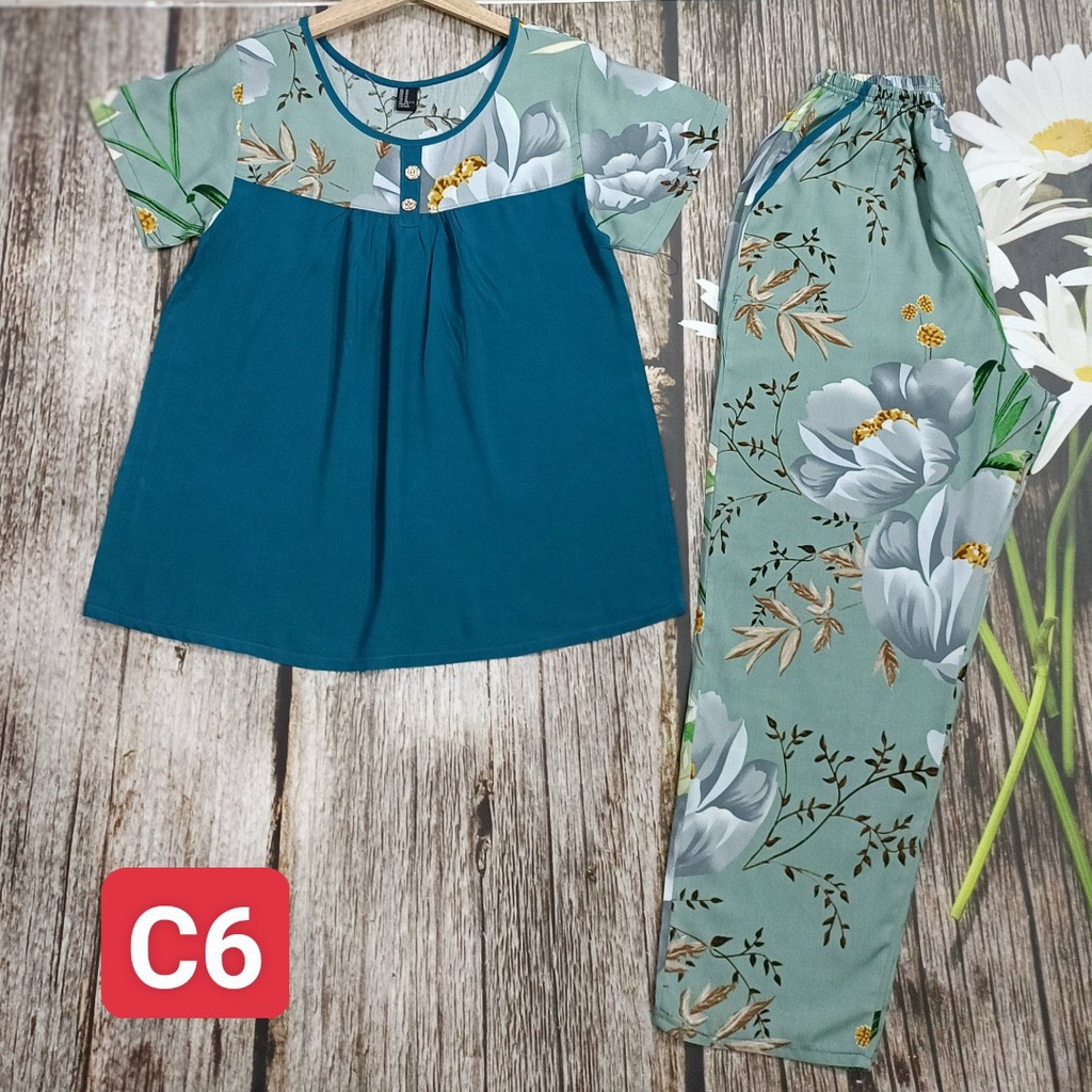 Đồ Mặc Nhà Vải Tole Trung Niên Tay Ngắn Quần Dài F21