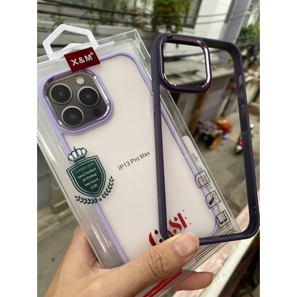 ốp lưng viền tím cao cấp chính hãng xm cho 14promax/14/14pro/13promax/11/11promax/12/12 ốp lưng viền vuông