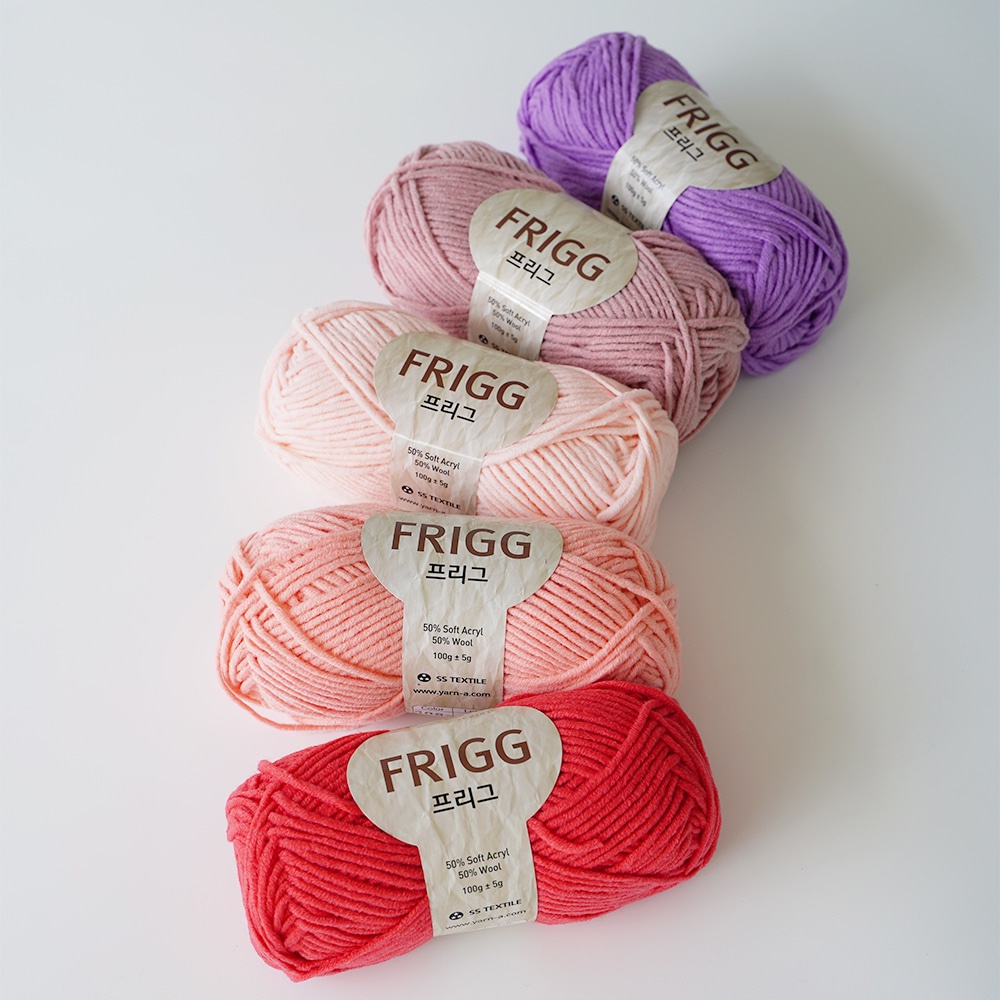 [Frigg] Len pha trộn dày 100g _ 3 ~ 3,5mm (Acrylic dày 50% mềm, 50% len) Sợi mận