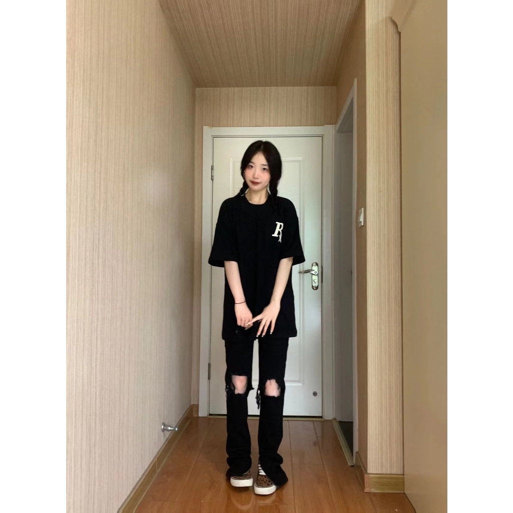 NRVP Áo Thun Unisex Mùa Hè Dáng Suông Tay Cộc Phong Cách Hàn Quốc Cho Nam Nữ