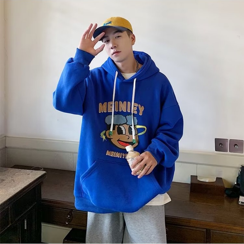 Áo Hoodie Dáng Rộng In Chữ Phong Cách Hiphop Đường Phố Hàn Quốc