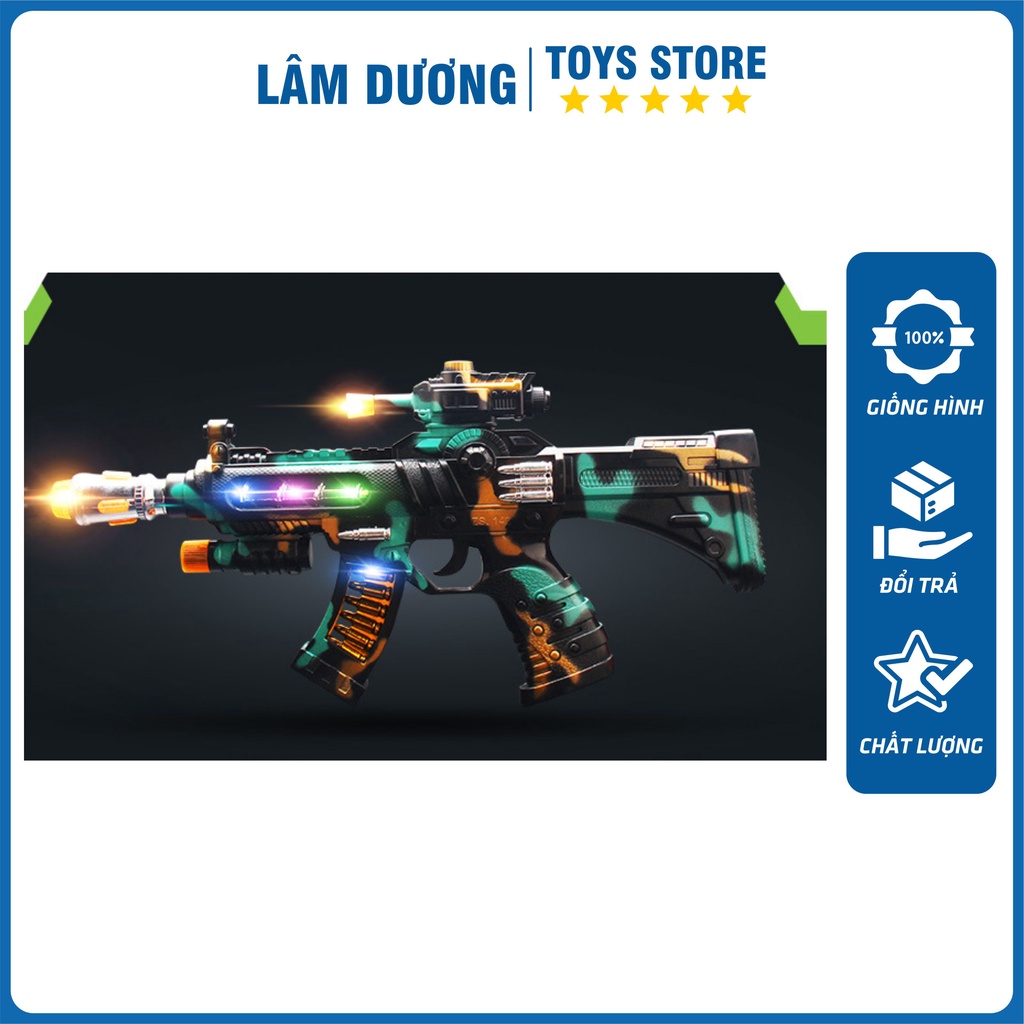 Súng nhựa chạy pin AK 47 phát đèn nhạc cho bé trai đồ chơi trẻ em LÂM DƯƠNG TOYS