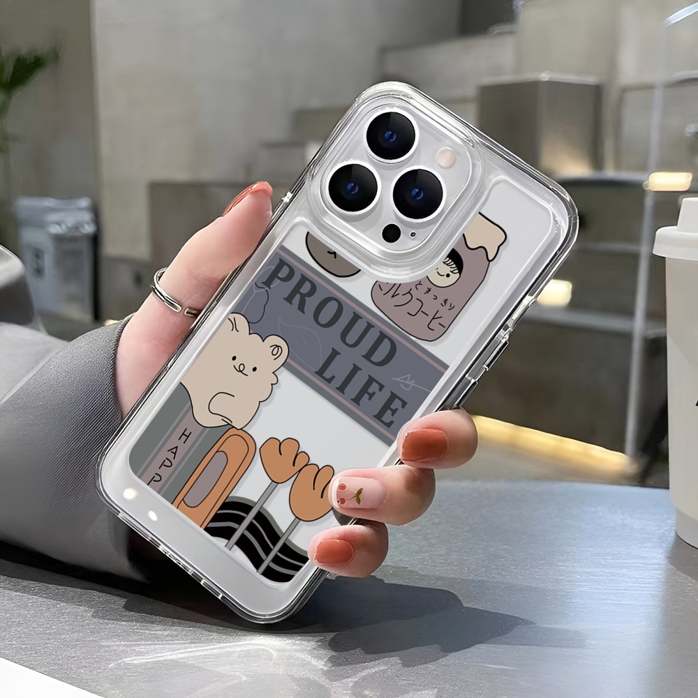 Ốp Điện Thoại Trong Suốt Hình Gấu Dễ Thương Cho iphone 14 Pro Max 14 Plus 13 11 12 7Plus X XR XS Max 8 7