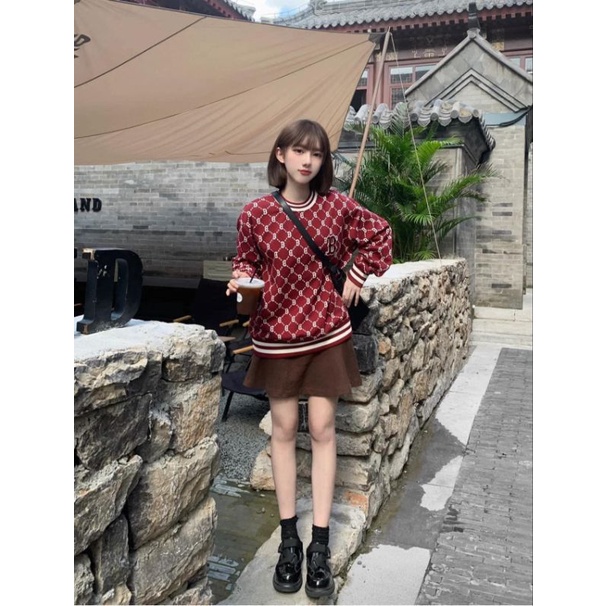 Áo sweater đôi nam nữ áo MIb dài tay  hàng cao cấp 2022  nỉ da cá đanh mịn hàng full tag