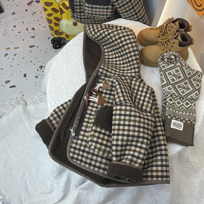 Áo Khoác Len Dày Cao Cấp Cài Khóa Sừng Thời Trang Mùa Đông Hàn Quốc 2022 Cho Bé