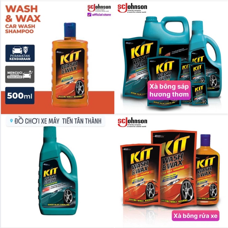 XÀ BÔNG RỬA XE kit - WASH &amp; WAX BOTOL ( CAM ) (500 ml)
