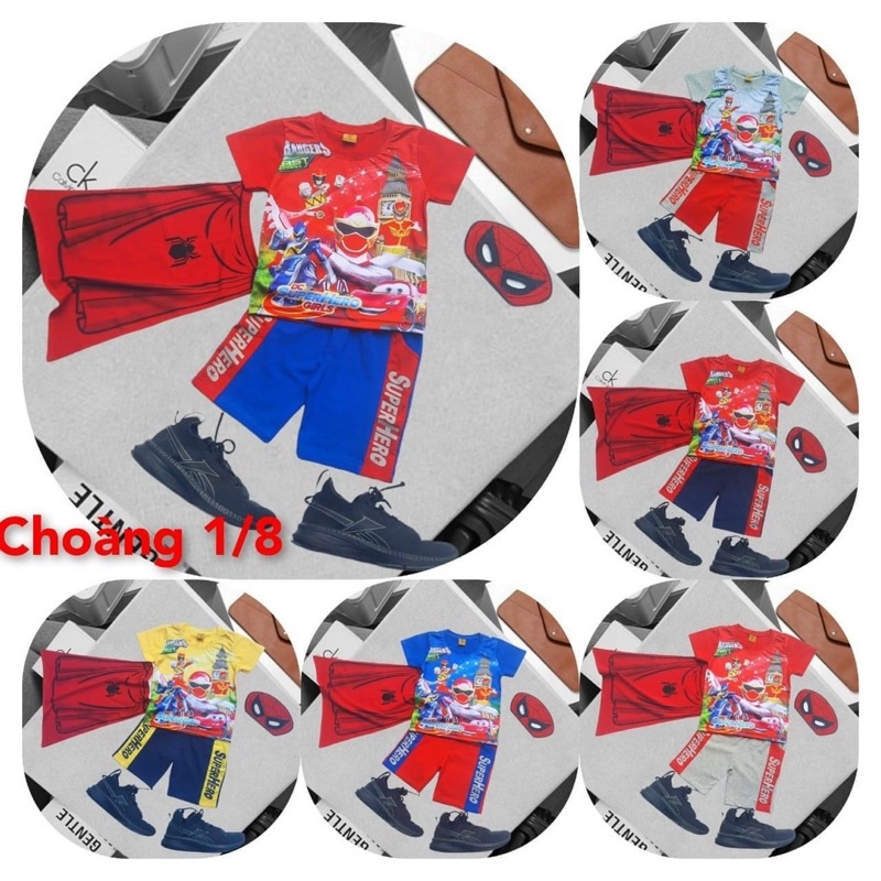 Bộ siêu nhân set 3 món cho bé trai từ 10-30kg