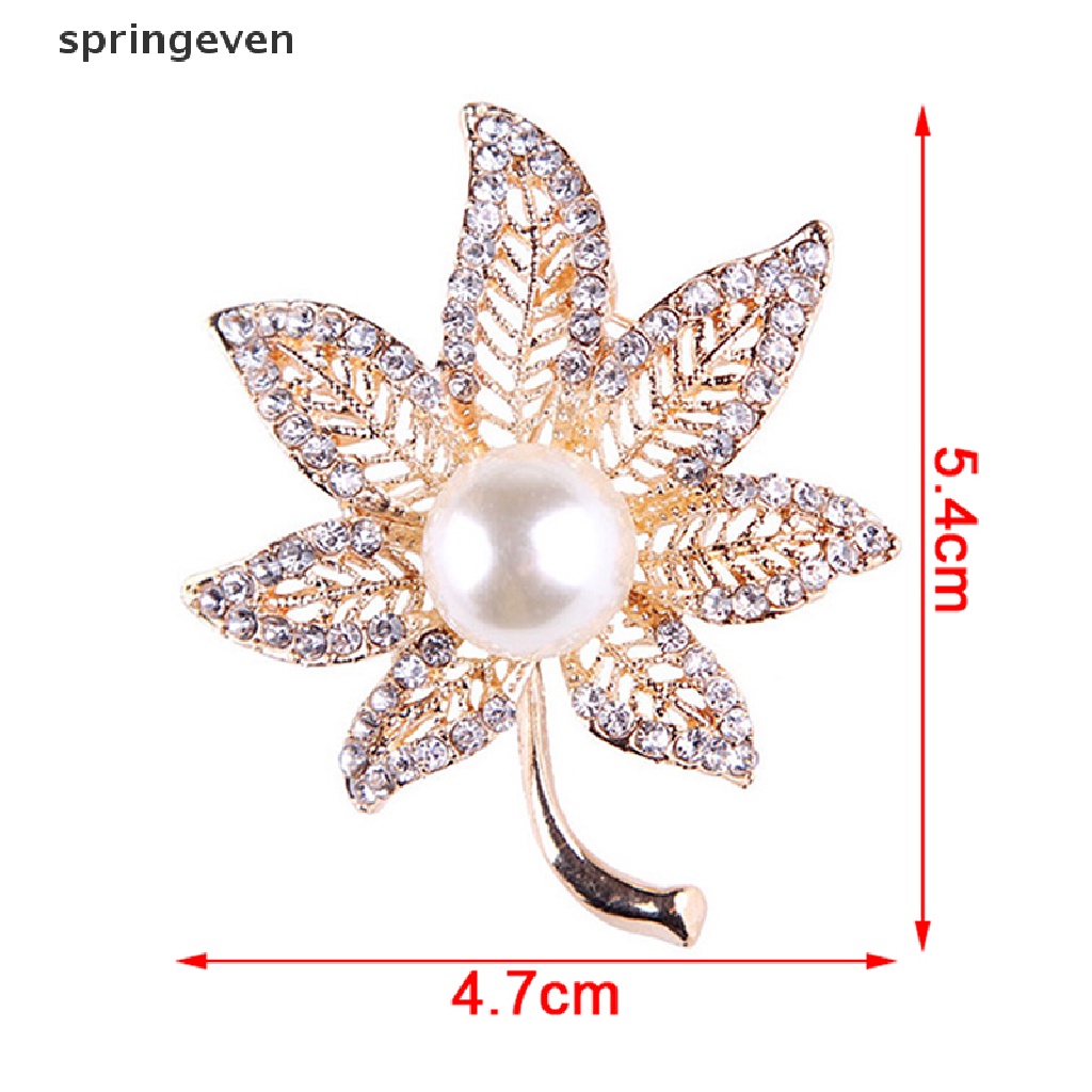 Ghim Cài Áo Hình Hoa Lá Đính Ngọc Trai Thời Trang Cho Nữ