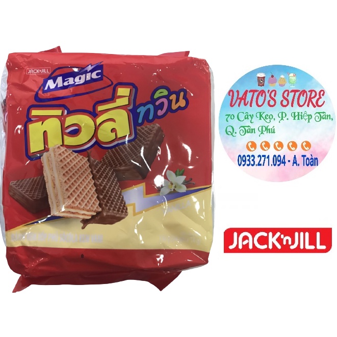 Combo 5 bịch bánh kem xốp phủ socola kem vani MAGIC WAFER 336g / Bánh kem xốp MAGIC phủ socola kem vani 336g