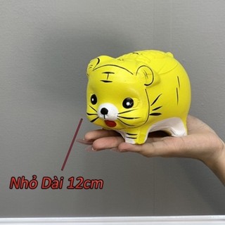 Ống Heo đất, lợn đất tiết kiệm đẹp giá rẻ - size nhỏ dài 12cm, size trung dài 18cm - quà tặng sinh nhật