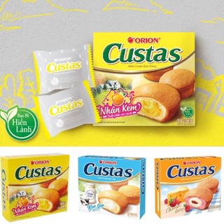 [Tết 2026] 12P Bánh bông lan Custas Orion vị Dâu/ Kem trứng/ Cốm/ Tiram