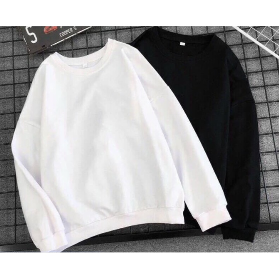 Áo Sweater Áo Thun Nỉ Trơn Cổ Tròn Thời Trang Nam Nữ Unisex Dài Tay Phong Cách Siêu Hot Mọi Thời Đại