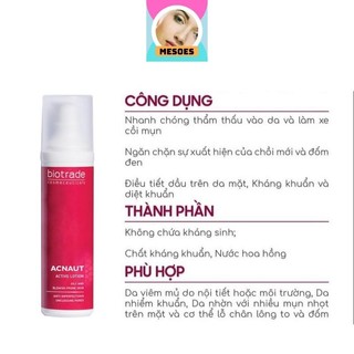 Dung Dịch Chấm Mụn Biotrade Acnaut Active Lotion - Giảm Mụn Viêm, Kiểm Soát Dầu, Ngừa Mụn Đầu Đen
