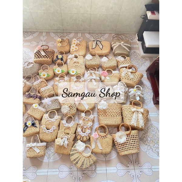 Túi cói túi lục bình xinh xắn cho Mẹ và bé phong cách Vintage đi biển, chụp ảnh decor, kiểu dáng siêu đẹp