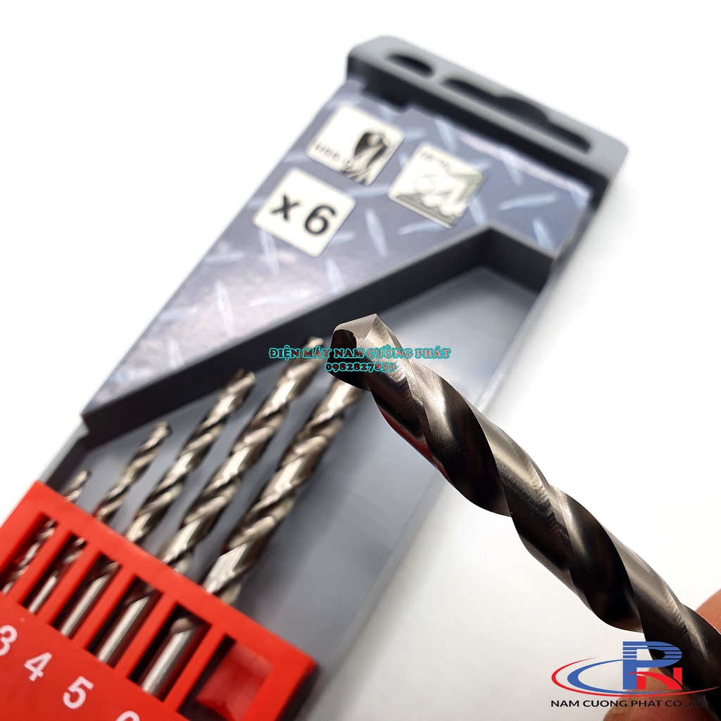 Bộ mũi khoan kim loại HSS-G 6 chi tiết Makita D-57196