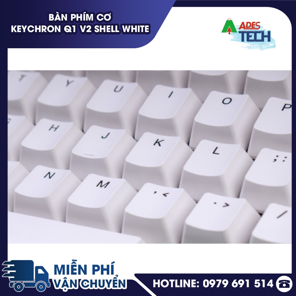 Bàn Phím Cơ Keychron Q1 V2 Shell White  - Bảo Hành 12 Tháng