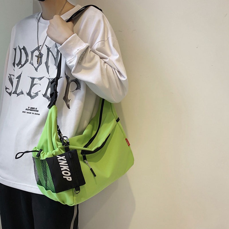 Túi Đeo Vai Màu Trơn Sức Chứa Lớn Phong Cách Nhật Bản Cho Nam