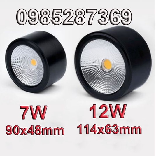 Đèn ống bơ ốp trần nổi 7W + 12w vàng, 3 màu