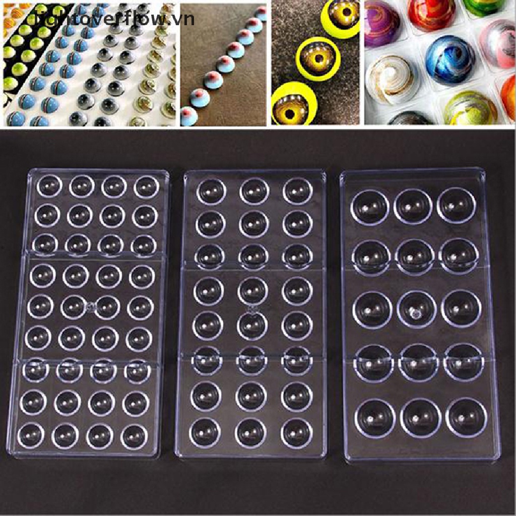 Khuôn Làm Bánh / Sô Cô La Hình Cầu 3D Bằng Polycarbonate Dày Dặn Tiện Dụng