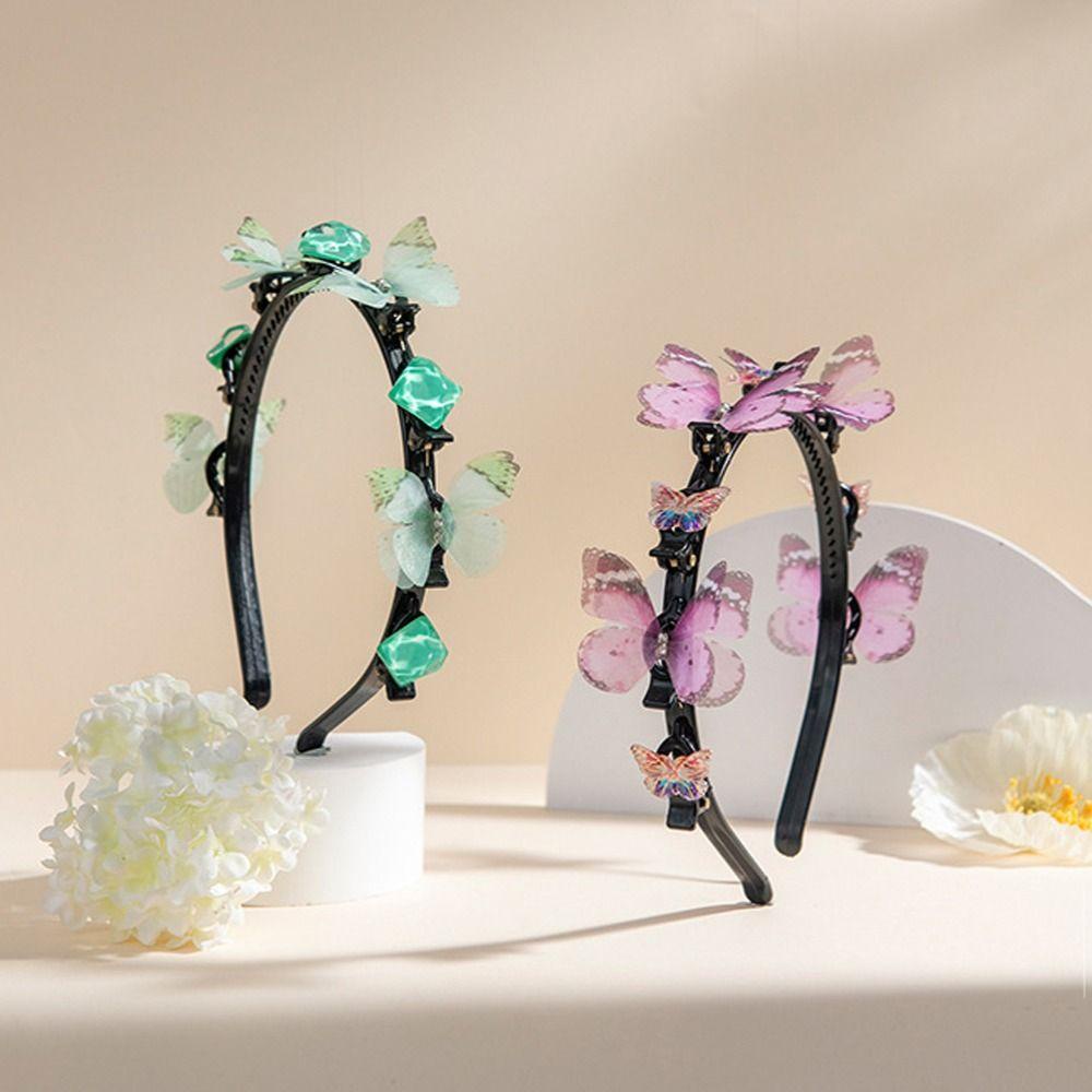 ANEMONE Băng Đô Bện Hoa Chống Trượt Kiểu Hàn Quốc Dễ Thương Cho Bé