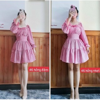 VÁY SỌC CARÔ TAY DÀI