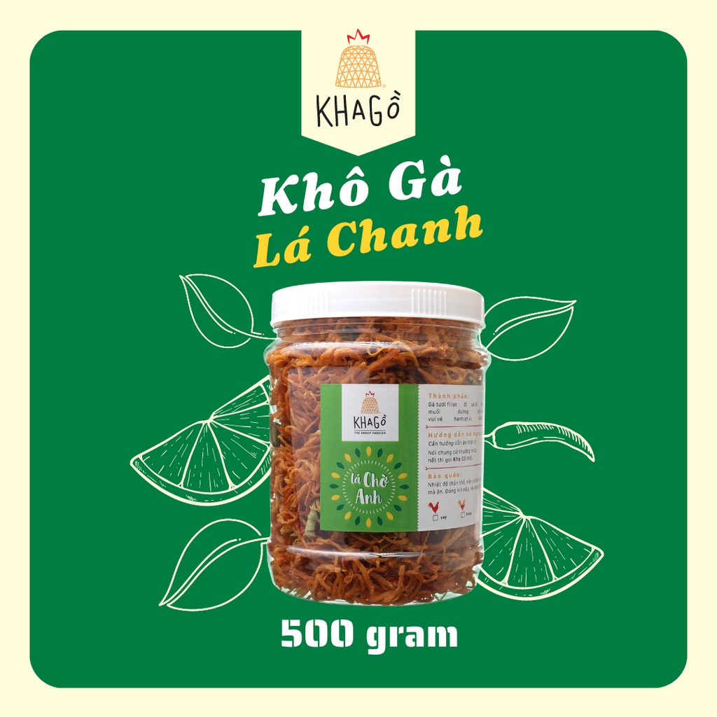 KHÔ GÀ LÁ CHANH 500gr | Ăn Vặt Văn Phòng, Du Lịch, Tết, Sài Gòn Ngon | KHA GỒ