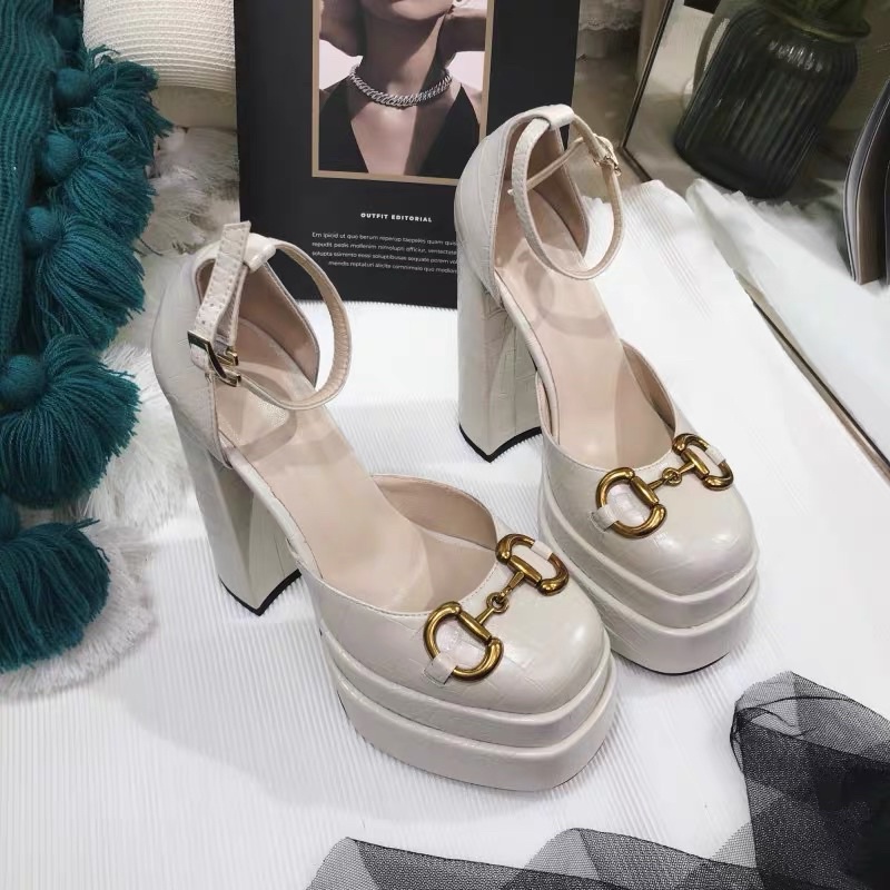 Order ❤️Giày đế đúp gót trụ da vân 15cm * ảnh thật