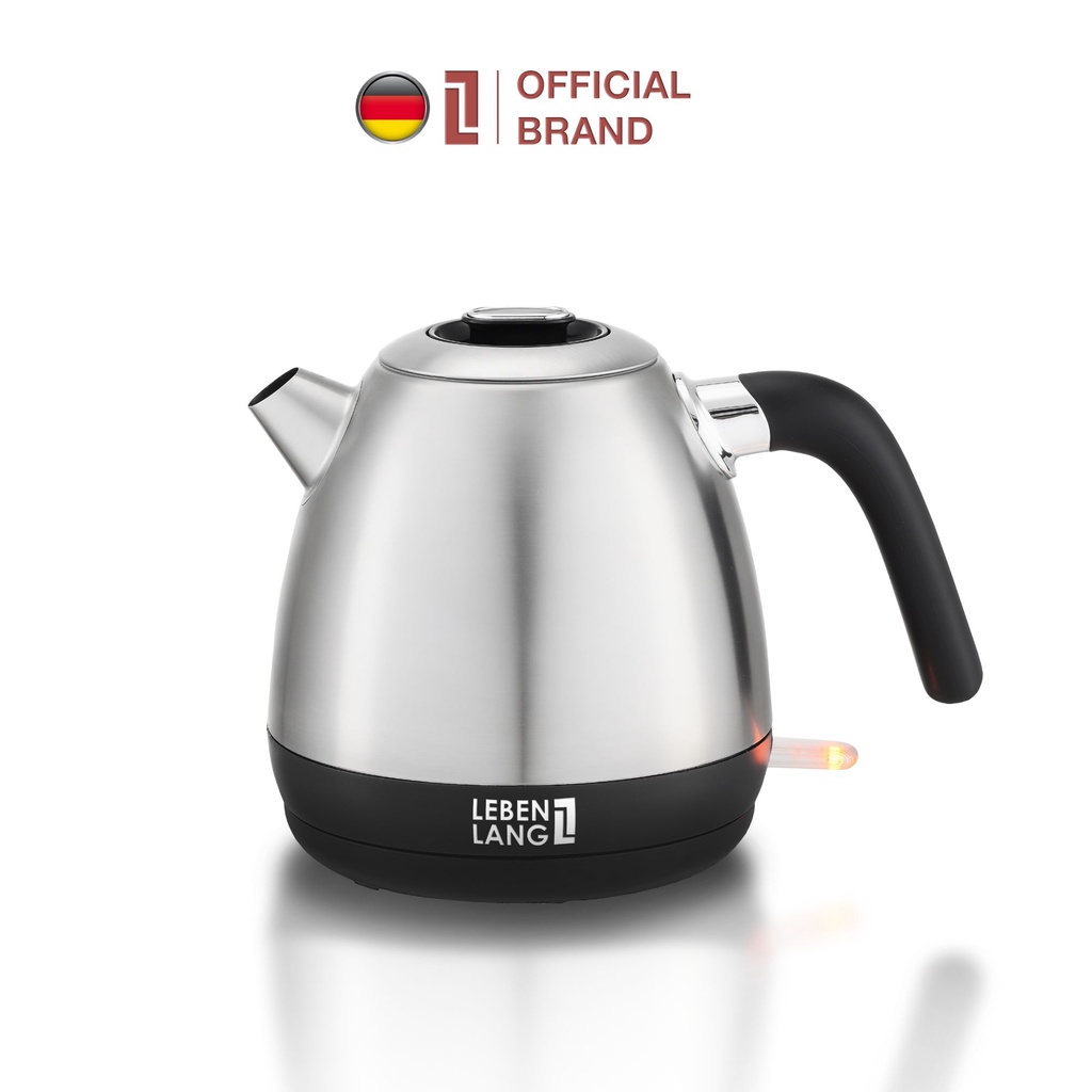 Ấm siêu tốc dáng lùn Lebenlang 1.2L INOX 304 LBES3938, công suất cao 1630W, tiện lợi không gian nhỏ - hàng chính hãng