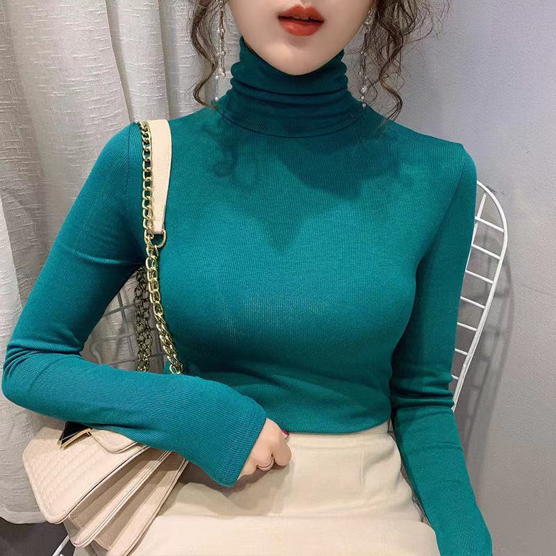 Áo Thun Nữ Dài Tay Cổ Cao Thời Trang Hàn