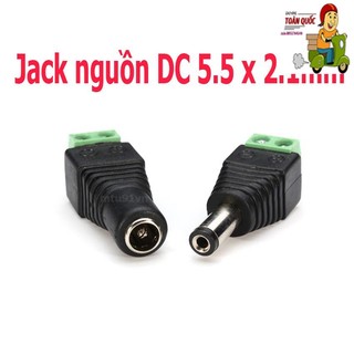Jack nối nguồn dc 5.5x2.1mm đực / cái - cổng domino 2p - hàng loại tốt