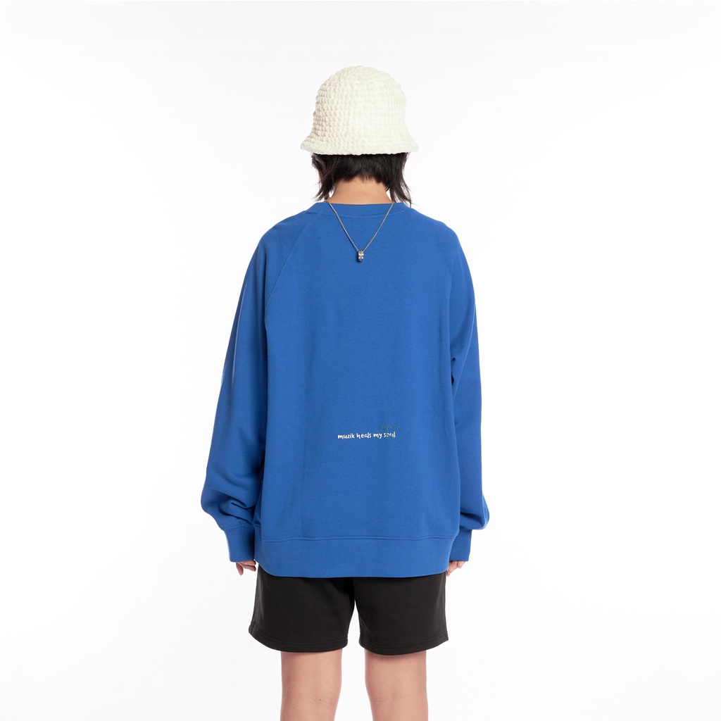 Áo sweater SADBOIZ Muzik 'guitarboiz’ Cobalt Blue