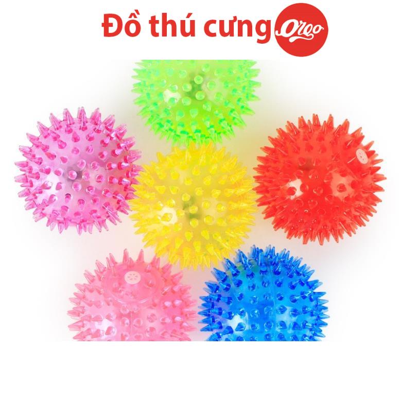 Bóng đồ chơi phát sáng cho bé orgo 6cm có âm thanh đồ chơi chó mèo