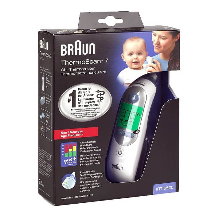 Nhiệt kế đo tai Braun ThermoScan 7 IRT6520 | Chính hãng của Đức | Bảo Hành 12 Tháng
