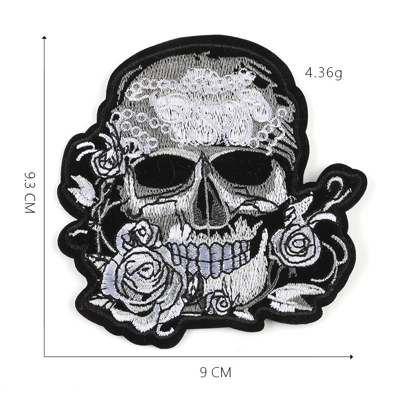 Sticker Ủi Thêu Hình Đầu Lâu Hoạt Hình Độc Đáo