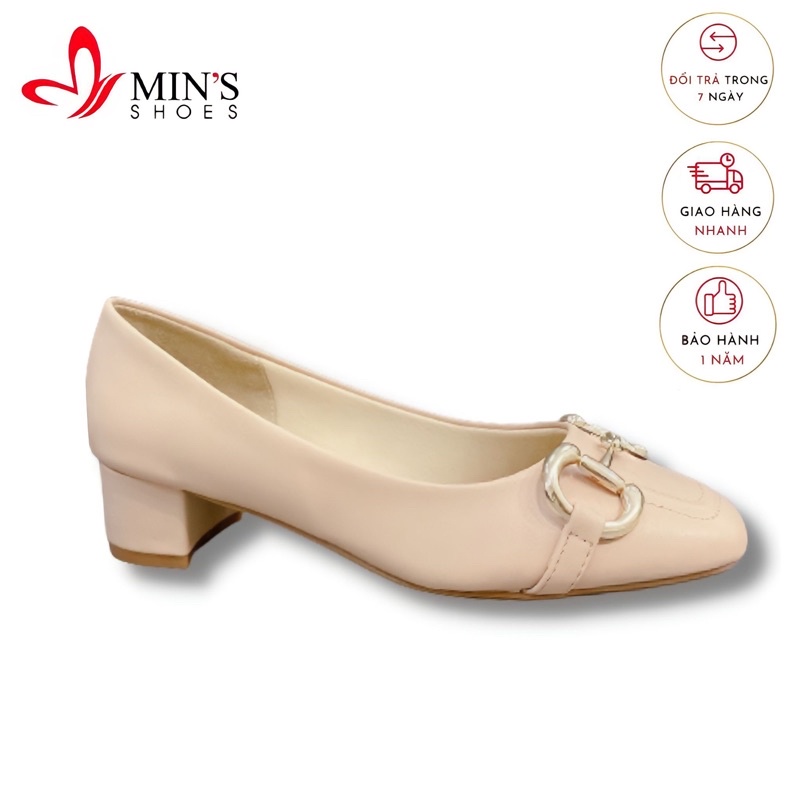 Min's Shoes - Giày Gót Vuông Da Dê Cao Cấp V221