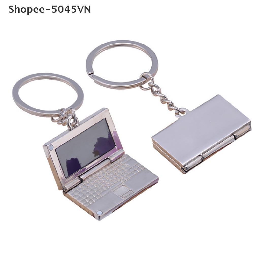 Móc Khóa Hình Notebook / Máy Tính Bằng Kim Loại Sáng Tạo