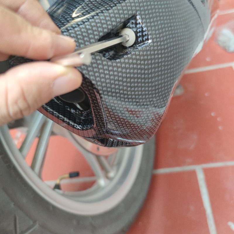 Ốp Bô Sh + Chụp Đuôi Vân Cacbon Xe Sh 2017 - 2022 Kiểu Vân Filber Mới