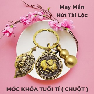 [TUỔI CHUỘT] Móc Khóa 12 Con Giáp Đồng Thau