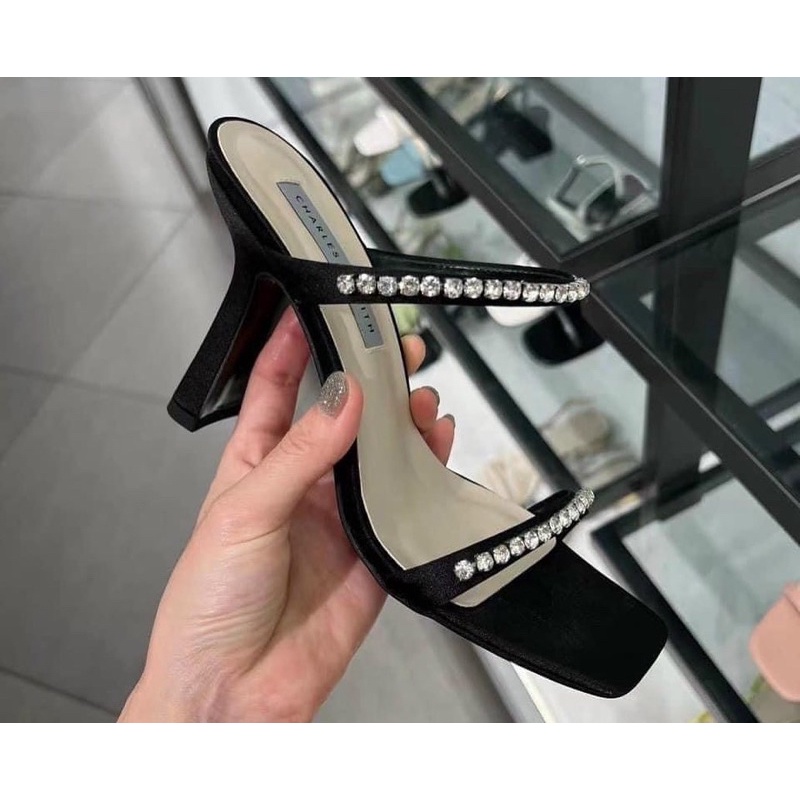 Giày Cao Gót CNK Cao 9cm Quai Đính Đá FullBox Chuẩn Hãng