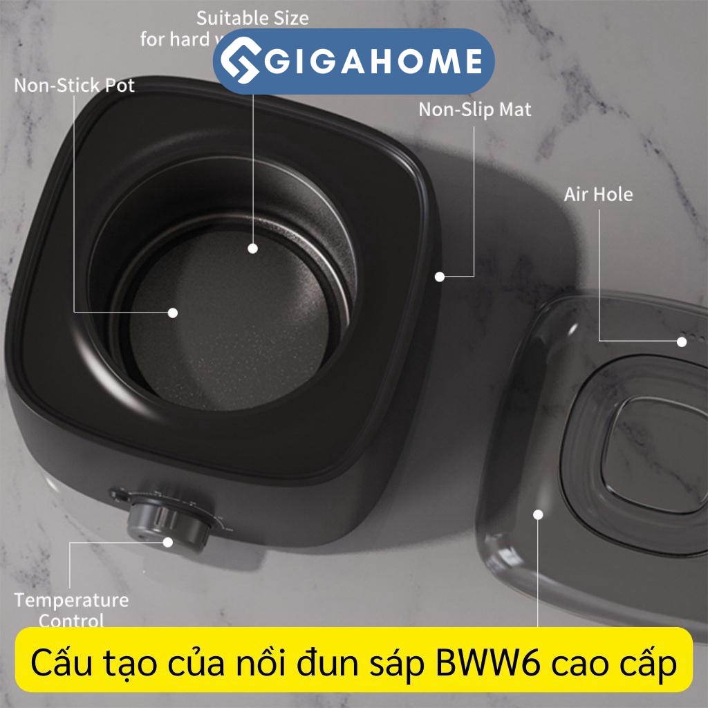 Nồi Nấu Sáp Wax Lông Chống Dính Cao Cấp Thế Hệ Mới, Nóng Nhanh GIGIGAHOME 1022