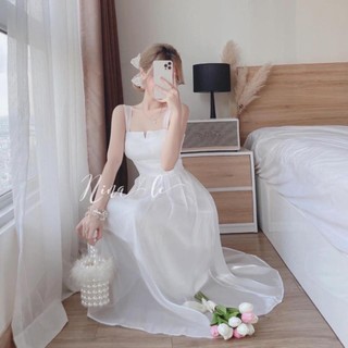 VÁY 2 DÂY TƠ BẢN TO CÚP NGỰC DÁNG DÀI
