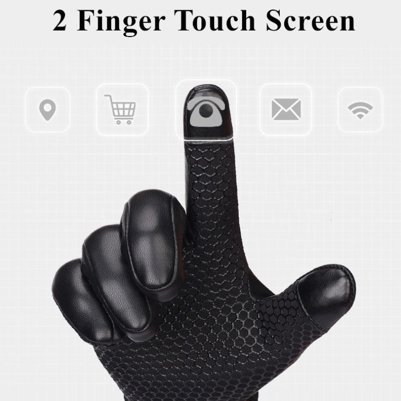 1 Đôi Găng Tay Da PU Chống Lạnh Giữ Ấm Cảm Ứng Màn Hình
