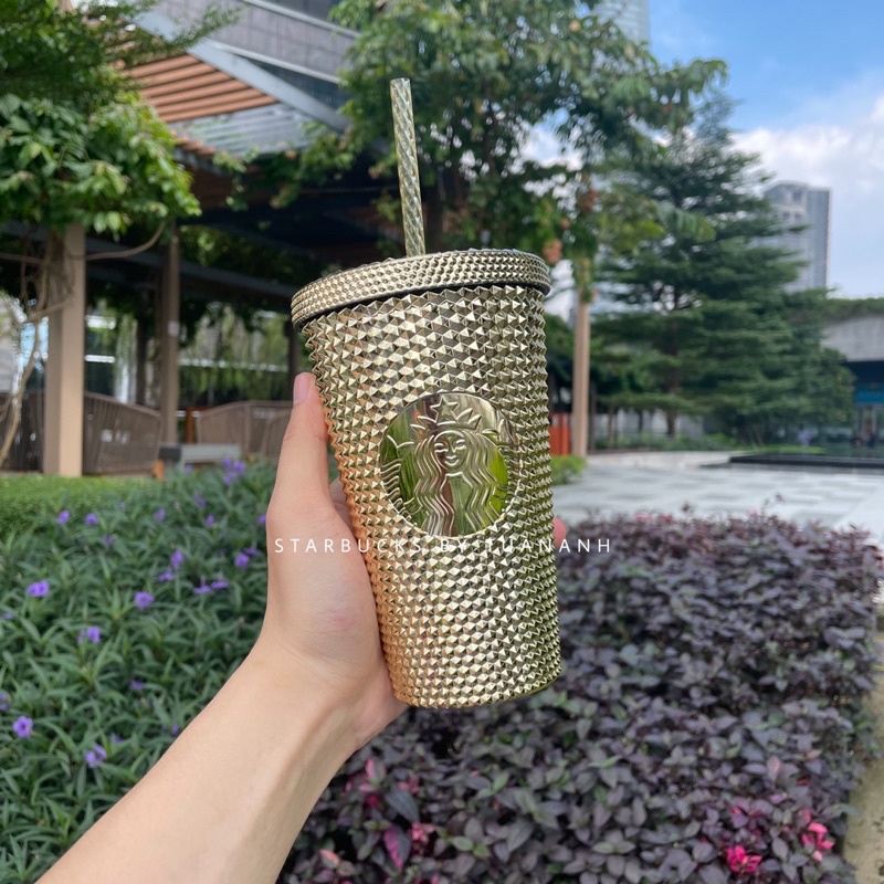 Ly Starbucks Studded Gold Plate 473/710ml