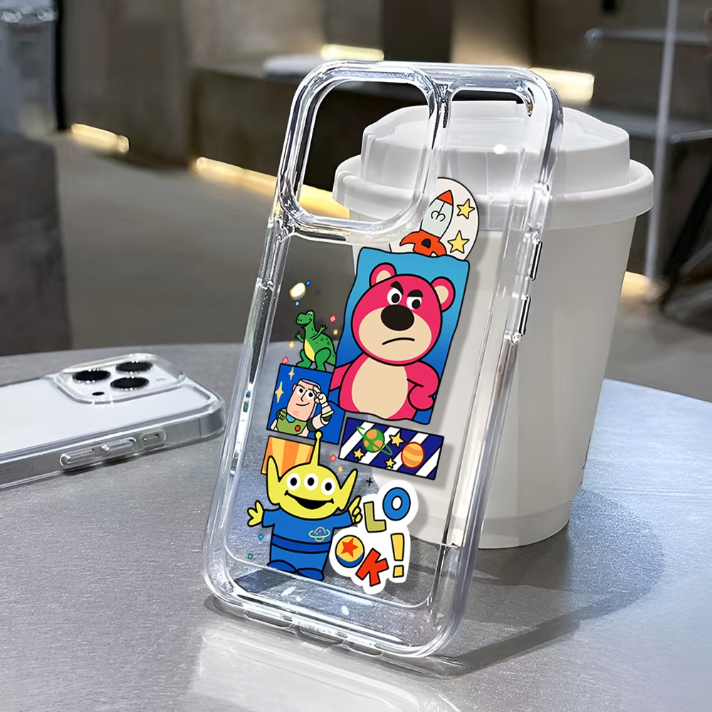 Ốp Điện Thoại Trong Suốt In Hình Gấu Dâu Tây Cho iphone 14 Pro Max 14 Plus 13 11 12 7Plus X XR XS Max 8 7