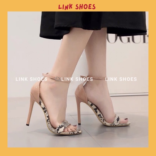 Giày sandal cao gót nữ kiểu dáng phối màu đẹp lạ chất liệu si mềm TT44